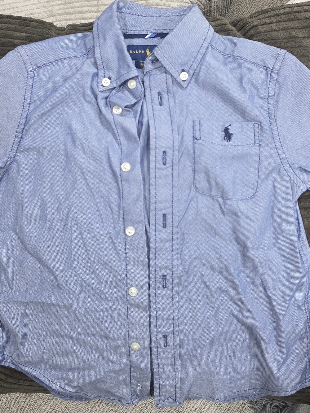 Ralph Lauren Boys Light Blue Button-Down Oxford Shirt with Pony Logo
